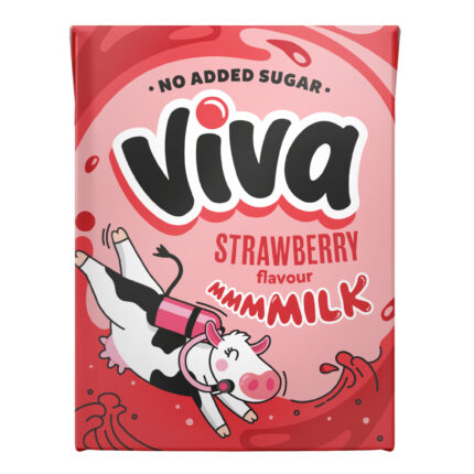 Viva No Added Sugar Strawberry Milk (carton) - 27x200ml