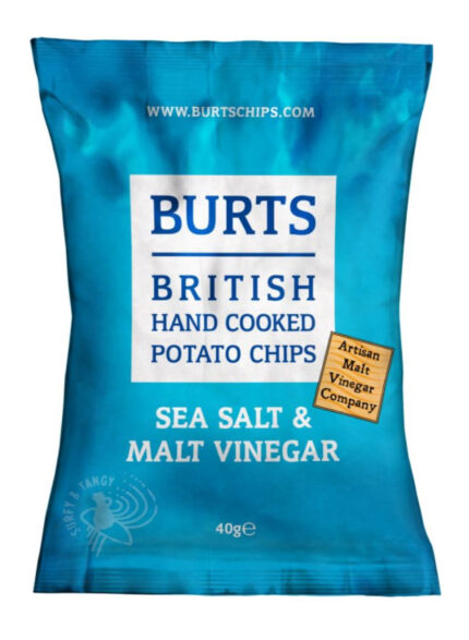 Burts Sea Salt & Malt Vinegar Crisps - 20x40g