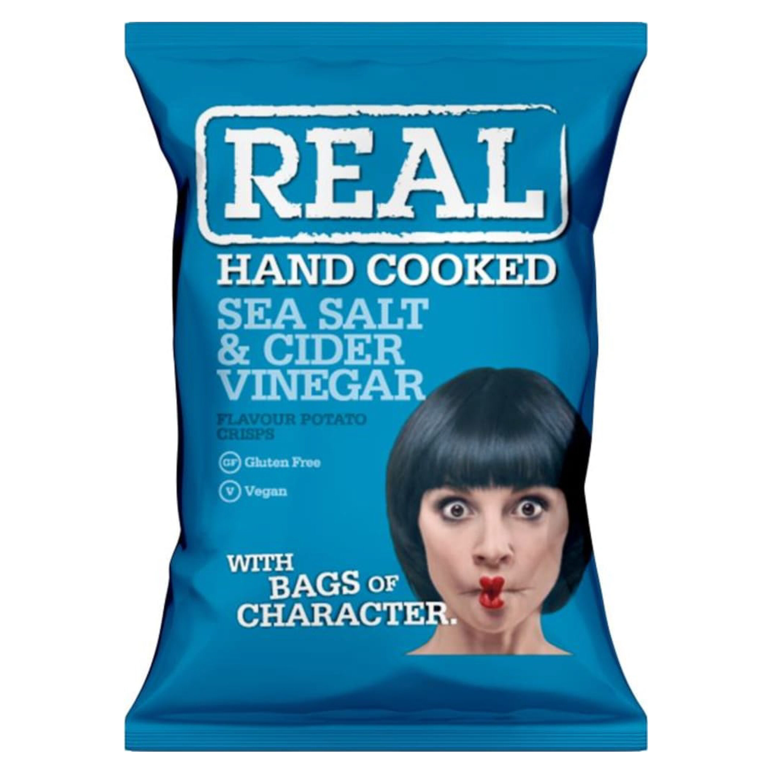299310 Real Hand Cooked Sea Salt & Cider Vinegar Crisps - 48x35g - Image 1