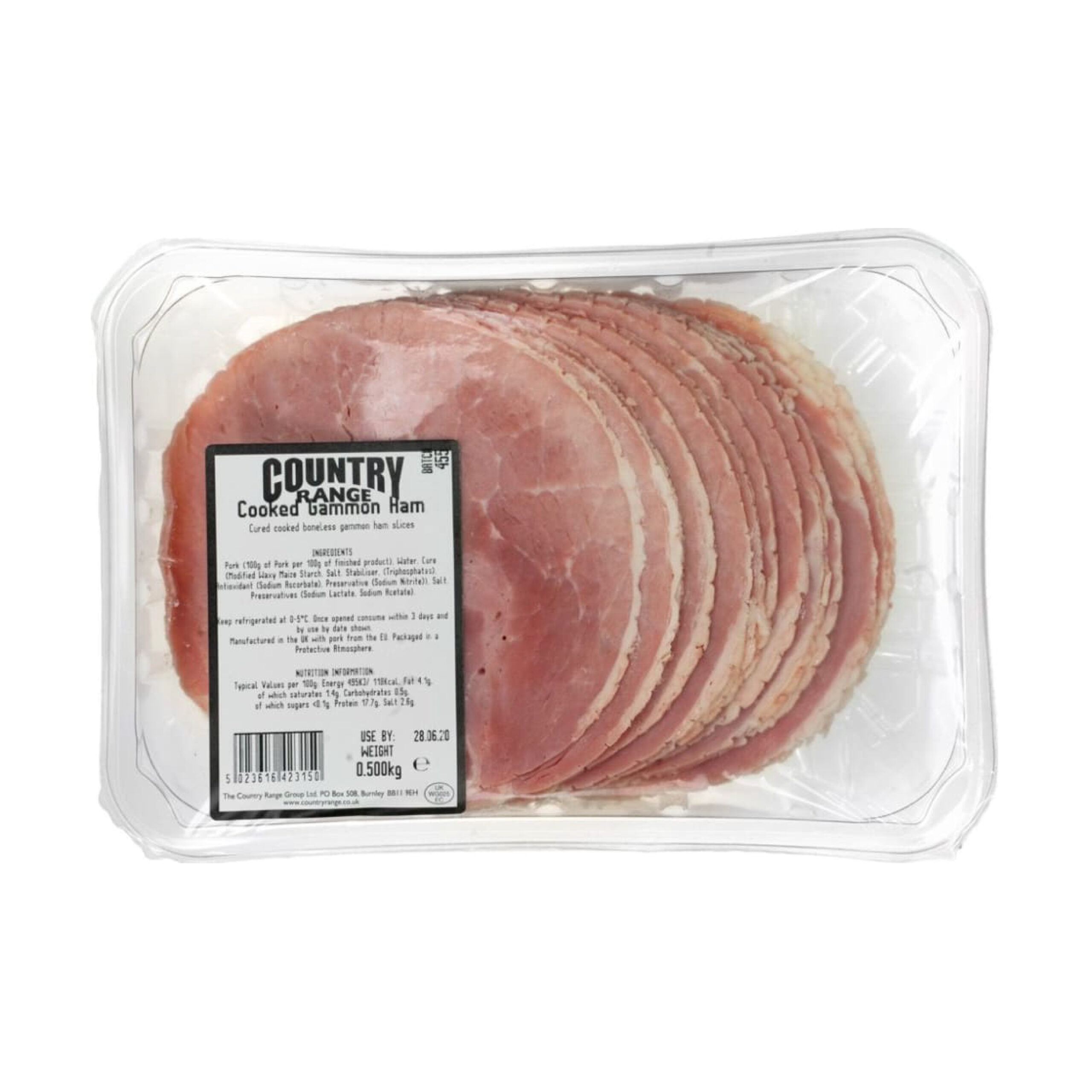 335001 Country Range Sliced Traditional Gammon Ham - 500g - Image 1