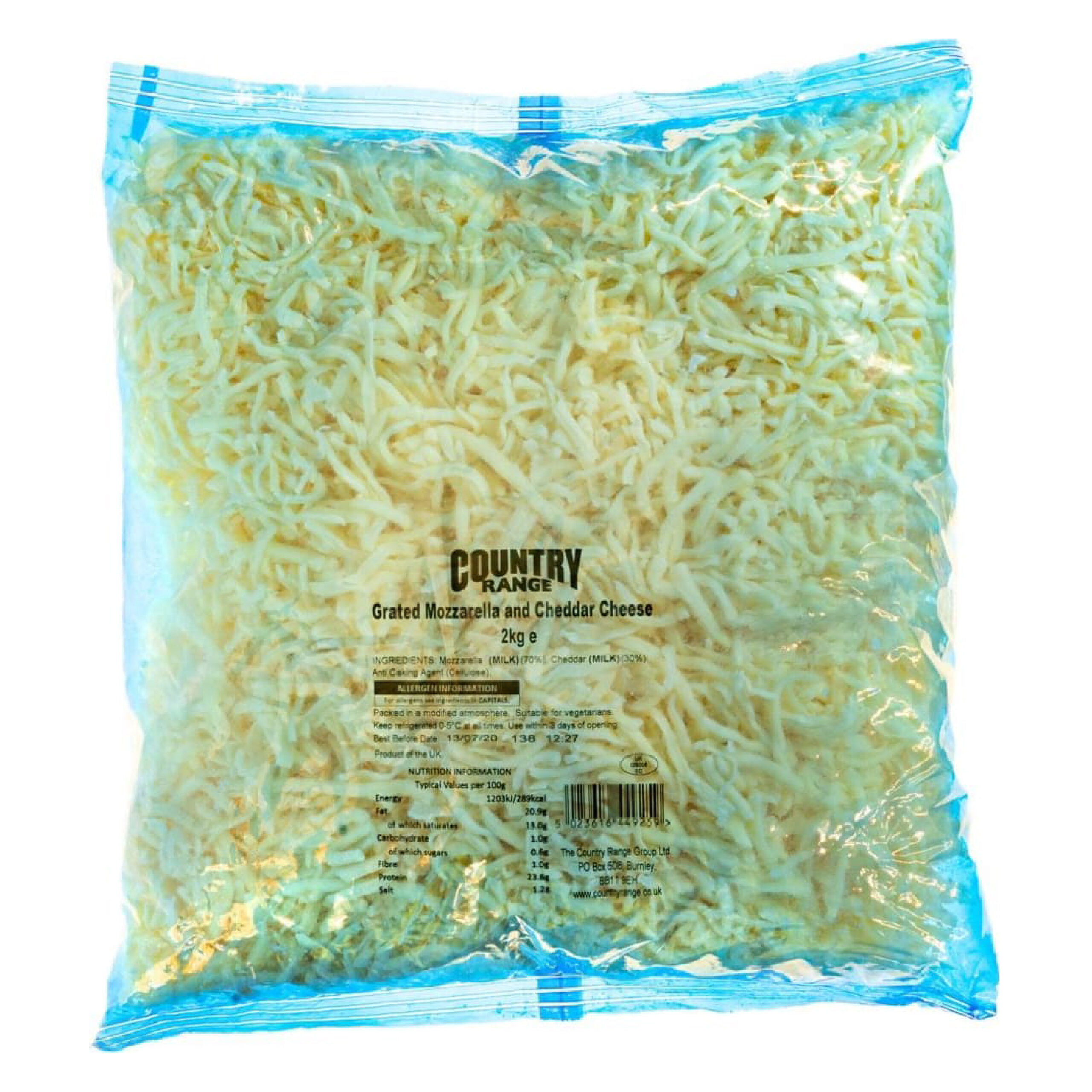 356251 Country Range Grated Mozzarella & Cheddar Cheese (70/30) Mix - 2kg - Image 1