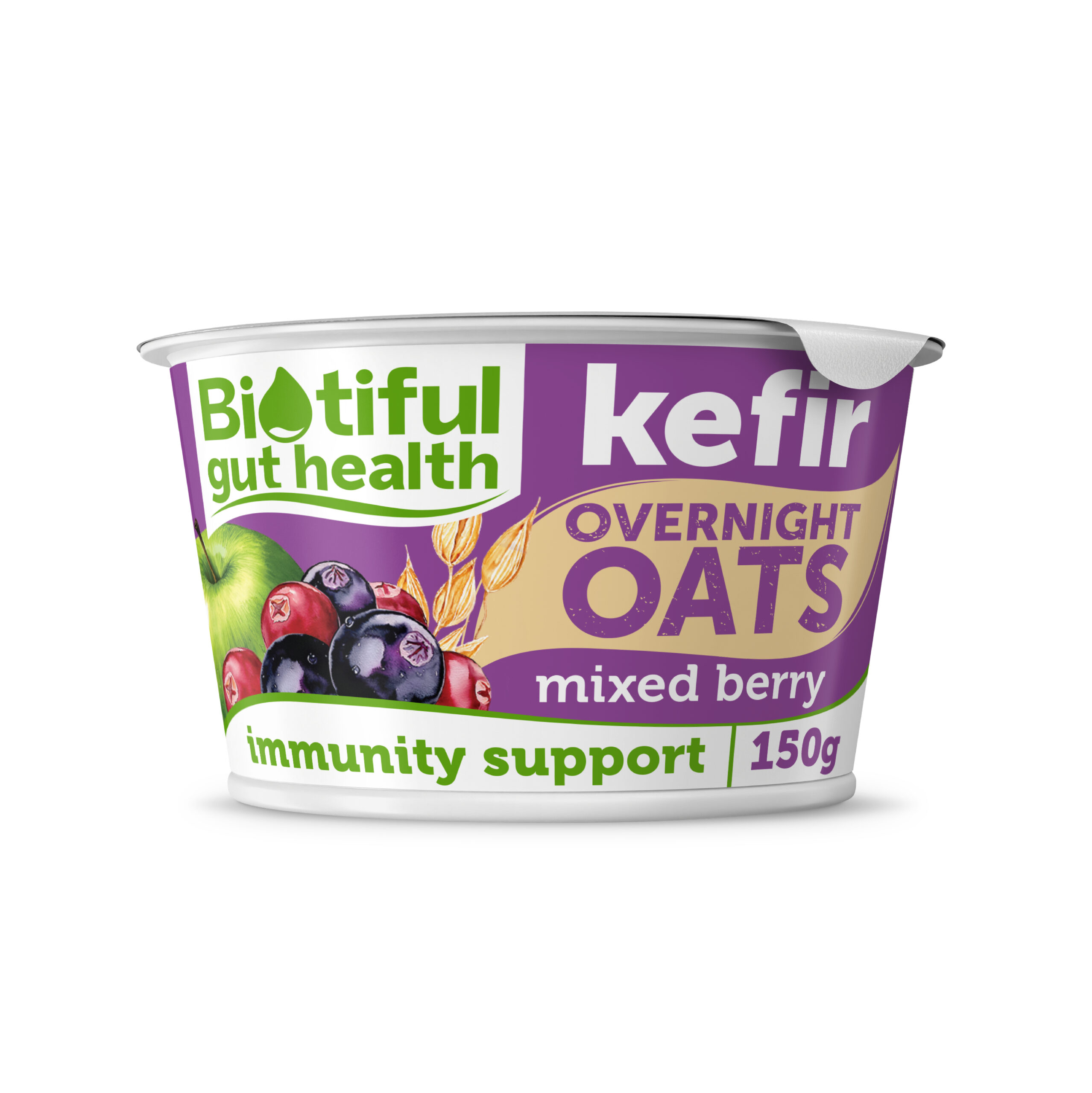 360470 Kefir Dairy Overnight Oats Mixed Berry - 6x150g - Image 1