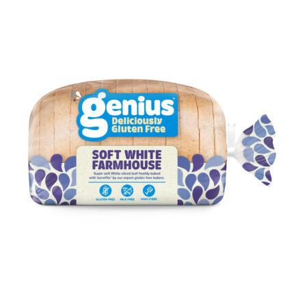 Genius Gluten Free Sliced Soft White Farmhouse Loaf Bread - 6x430g