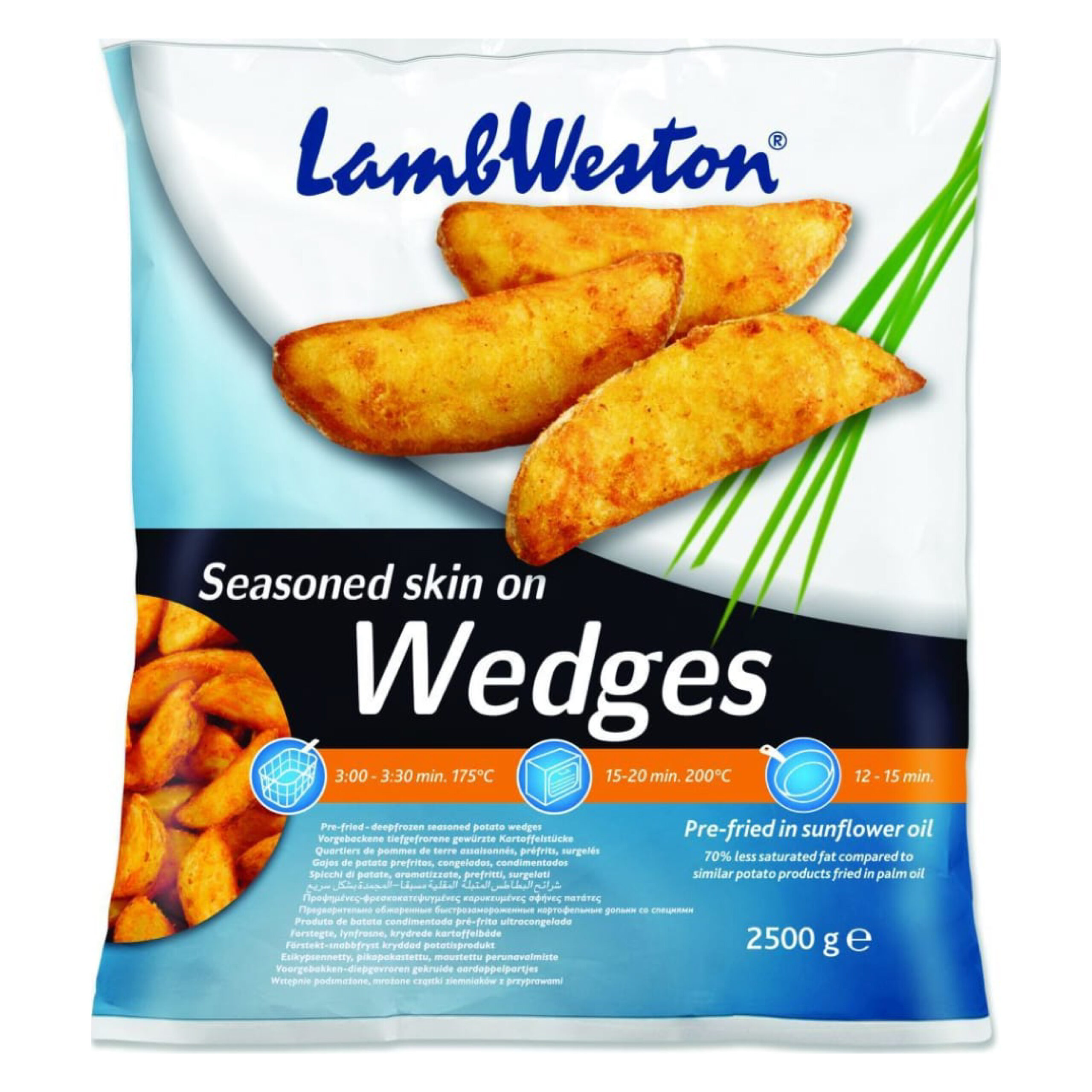 752040 Lamb Weston Seasoned Wedges Skin On - 4x2.5kg - Image 1