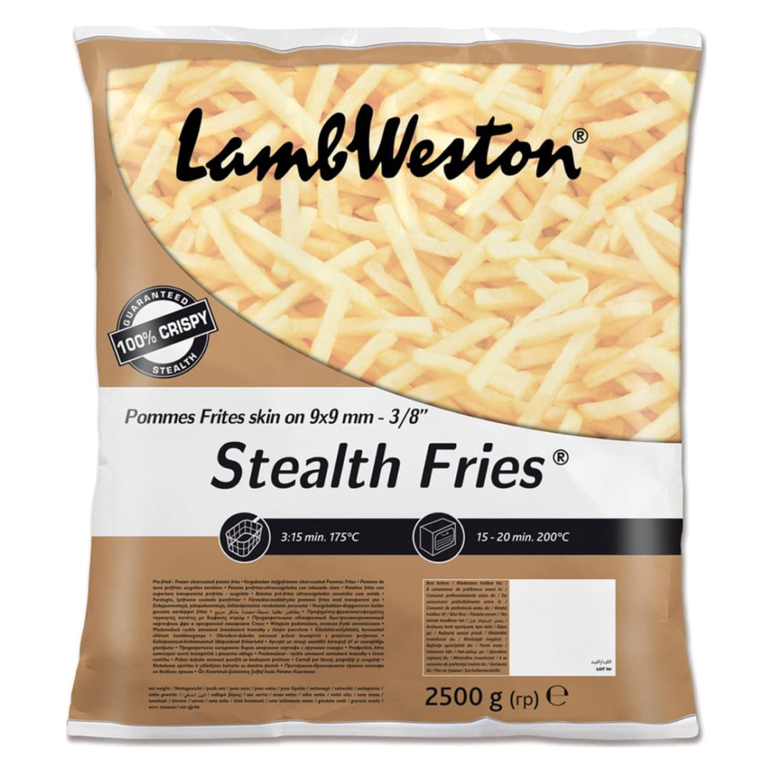 752650 Lamb Weston 9x9mm Stealth Skin On Fries - 4x2.5kg - Image 1