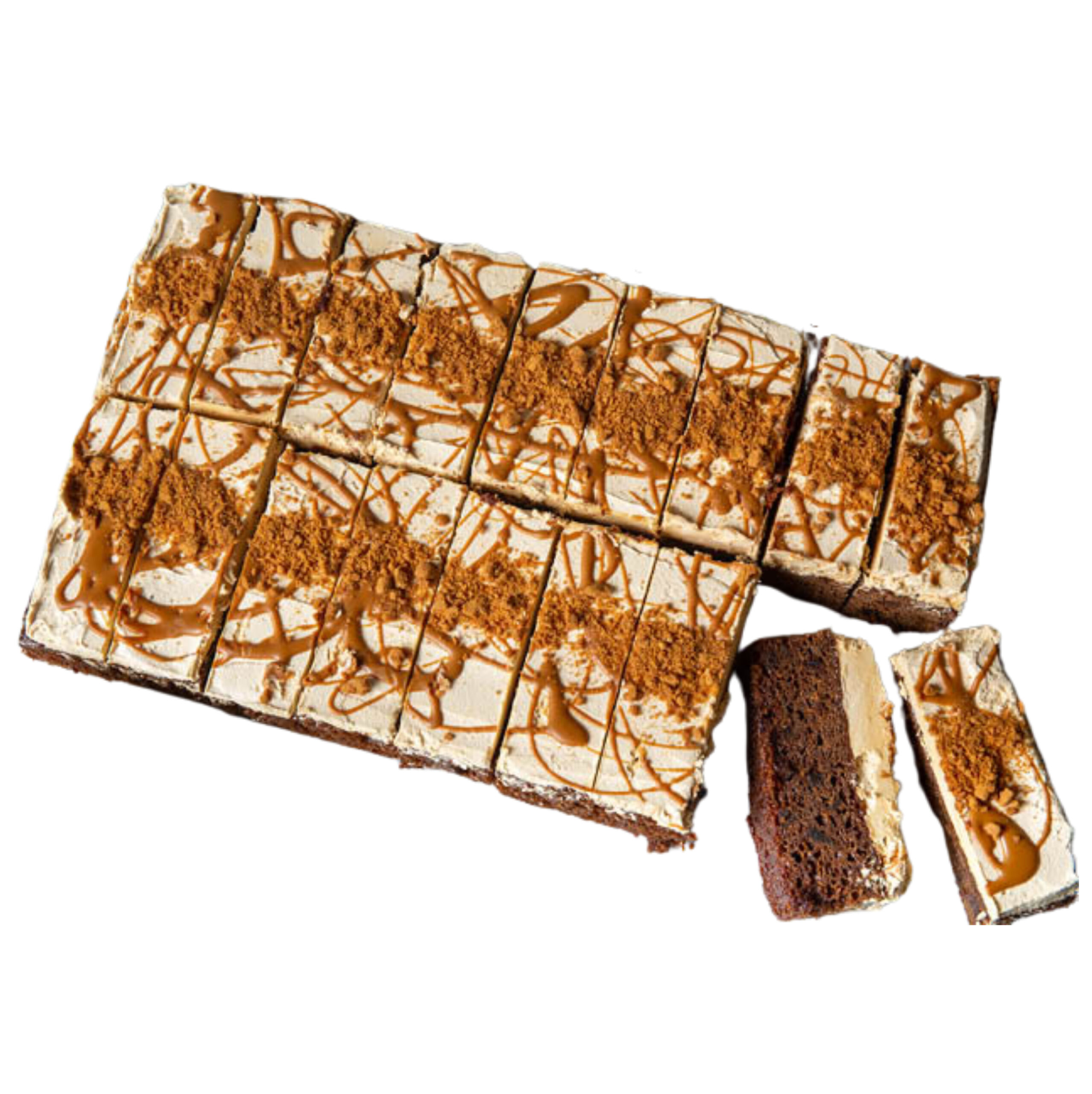 861000 Cakesmiths Sticky Toffee Biscoff Traycake Pre-Cut - 6x18ptn - Image 1